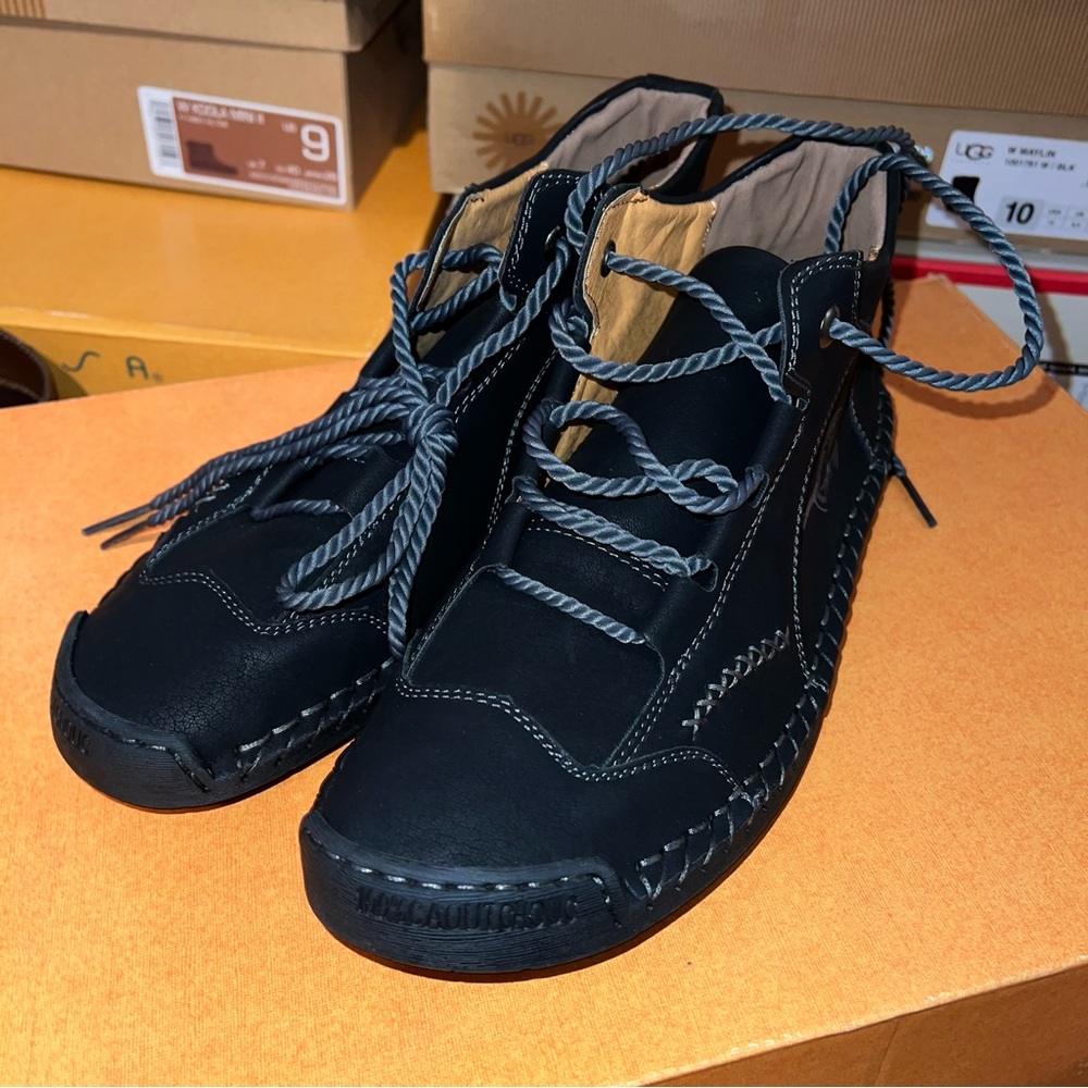 men’s moccasins black new 9